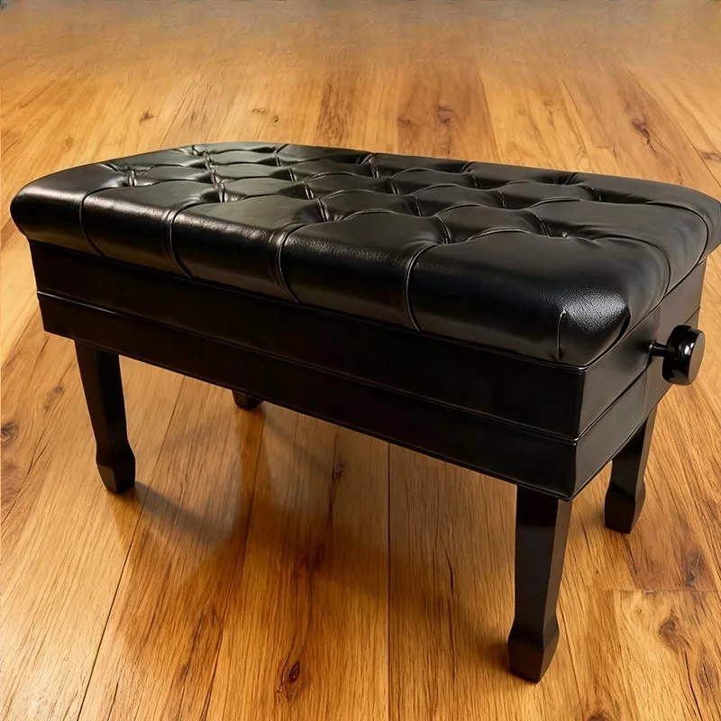 

Piano Stool Double Solid Wood Paint Lifting Piano Stool with Bookcase