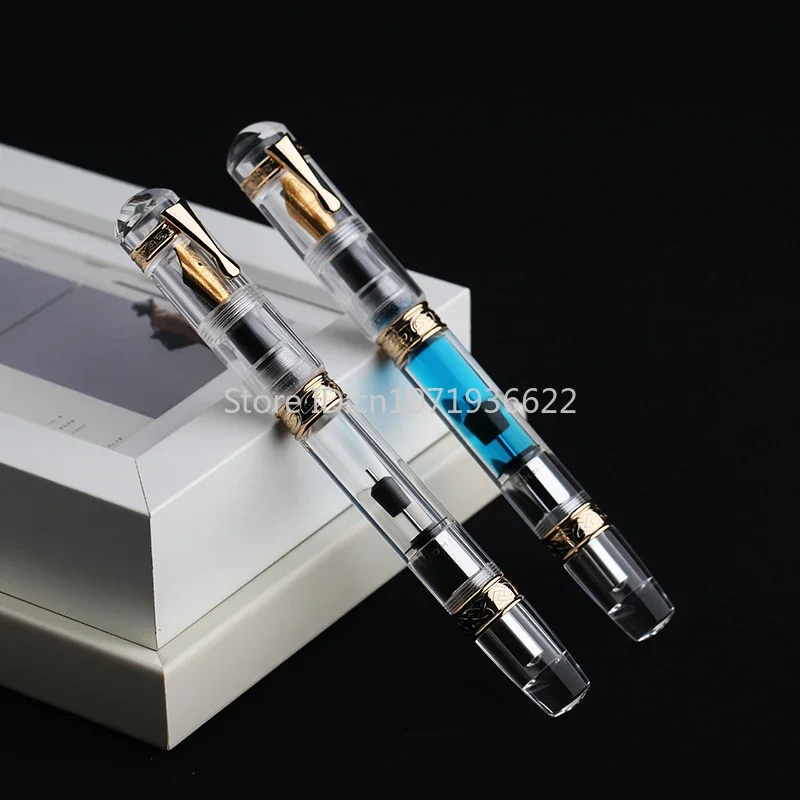 MAJOHN C5 Outstanding Ink-absorbing Acrylic Fountain Pen Innovative Push-type Piston Vacuum Large-capacity Ink Writing Pen