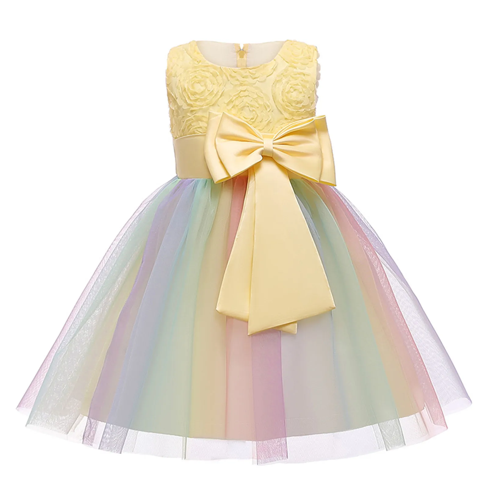 Vestito da principessa per bambini abito floreale ragazze compleanno matrimonio principessa Pageant Party damigella d'onore vestito da bambina dolce vestito