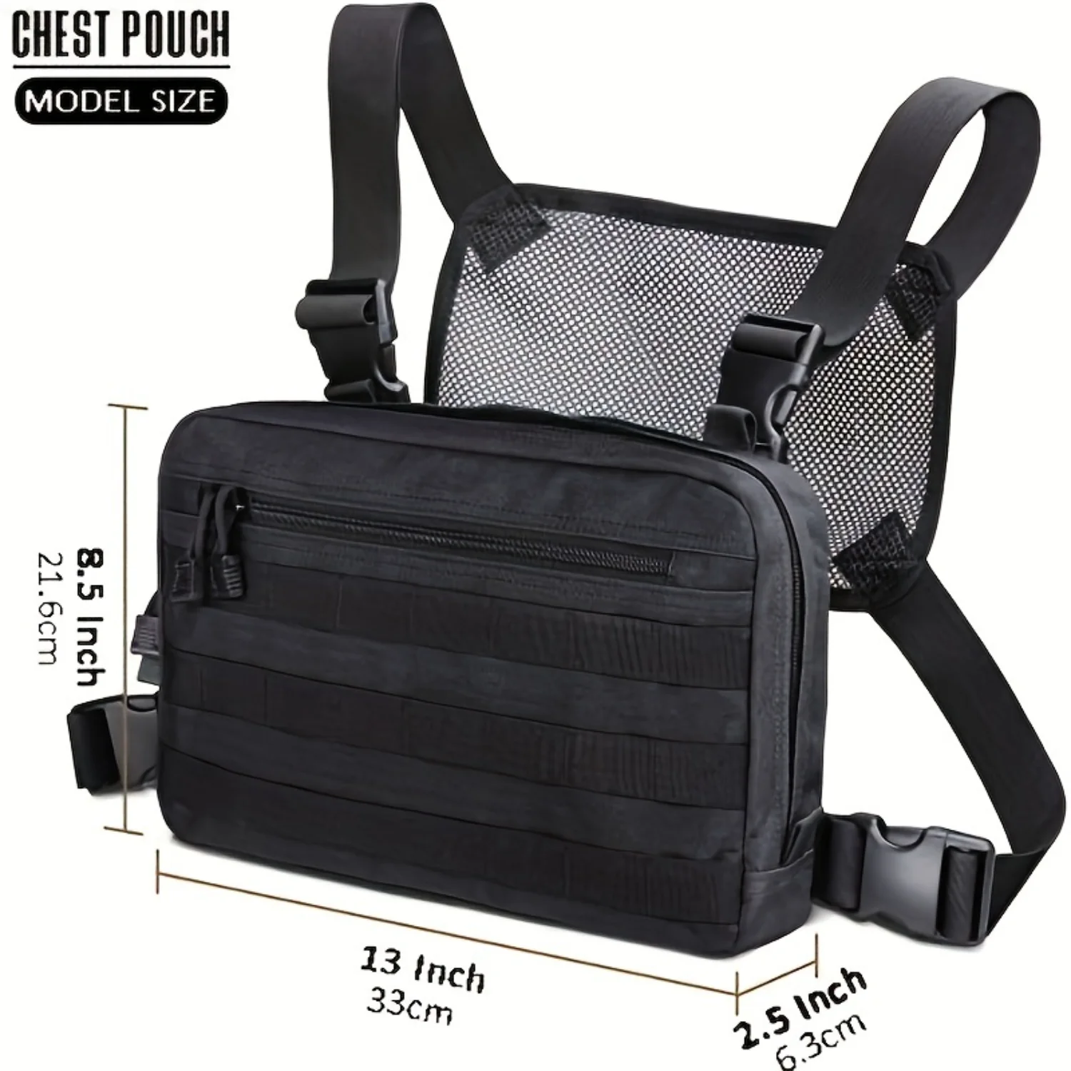 1pc Trendy Versatile Chest Bag With Front Pocket