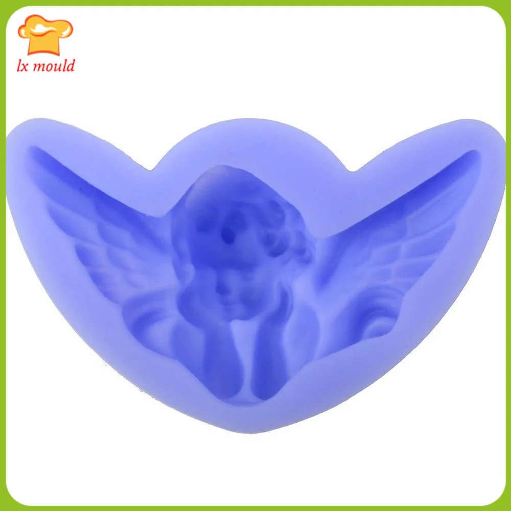 LXYY Angel Silicone Molds  Candy Baking Mould Double Sugar Food Grade Silicone Mold Plaster Craft Christmas Ornament Soap