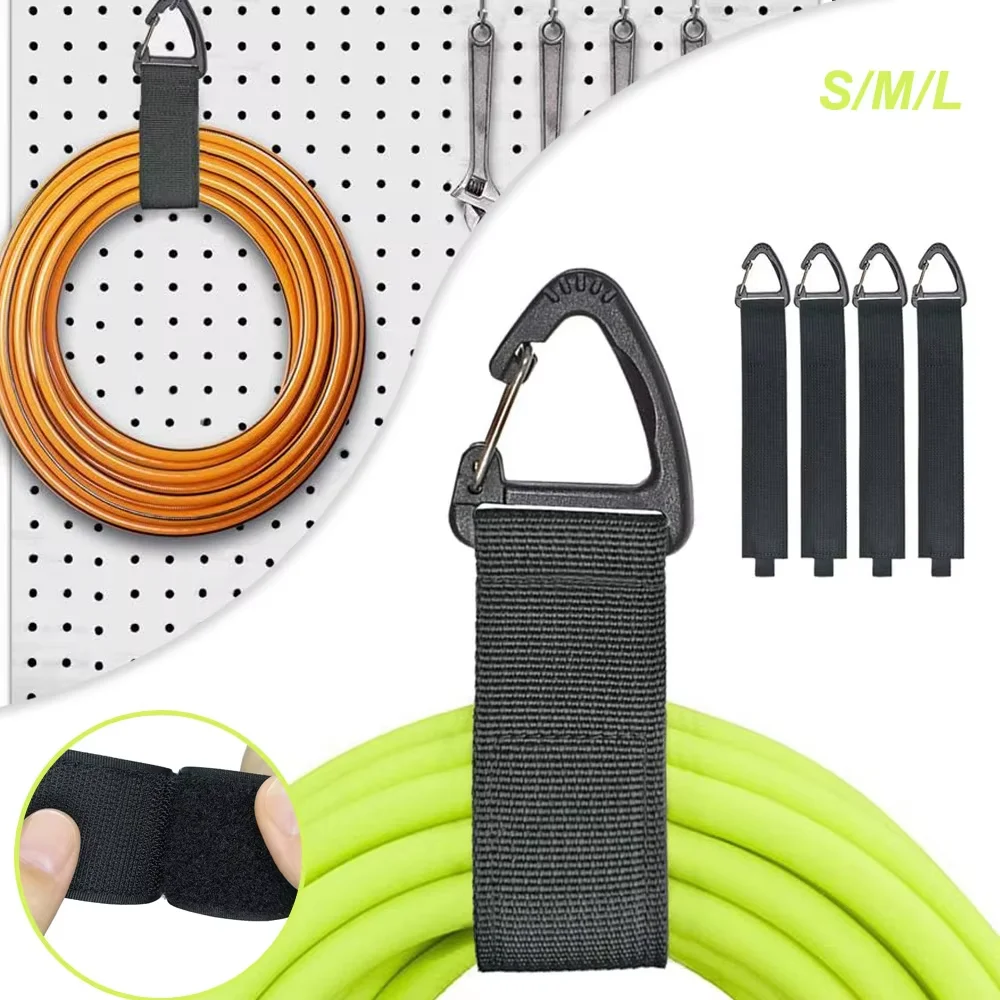 Robuste Kabel-Nylon-Klettverschluss-Befestigungsriemen mit Karabiner für Kabel und Schläuche, Wiederverwendbarer Kabelmanager für Garage, Zuhause und Camping