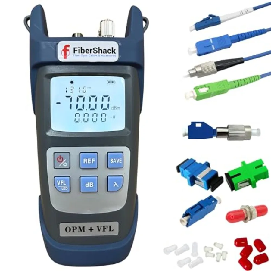 

【New model】- Optical Power Meter and 10km Fiber Tester Kit - Fiber Light Meter VFL and OPM Also Includes Carry Case FC to ST SC