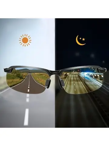 Polarized Fashion Glasses with Daytime and Nighttime Visual Functions, Scratch Resistant, UV Protection