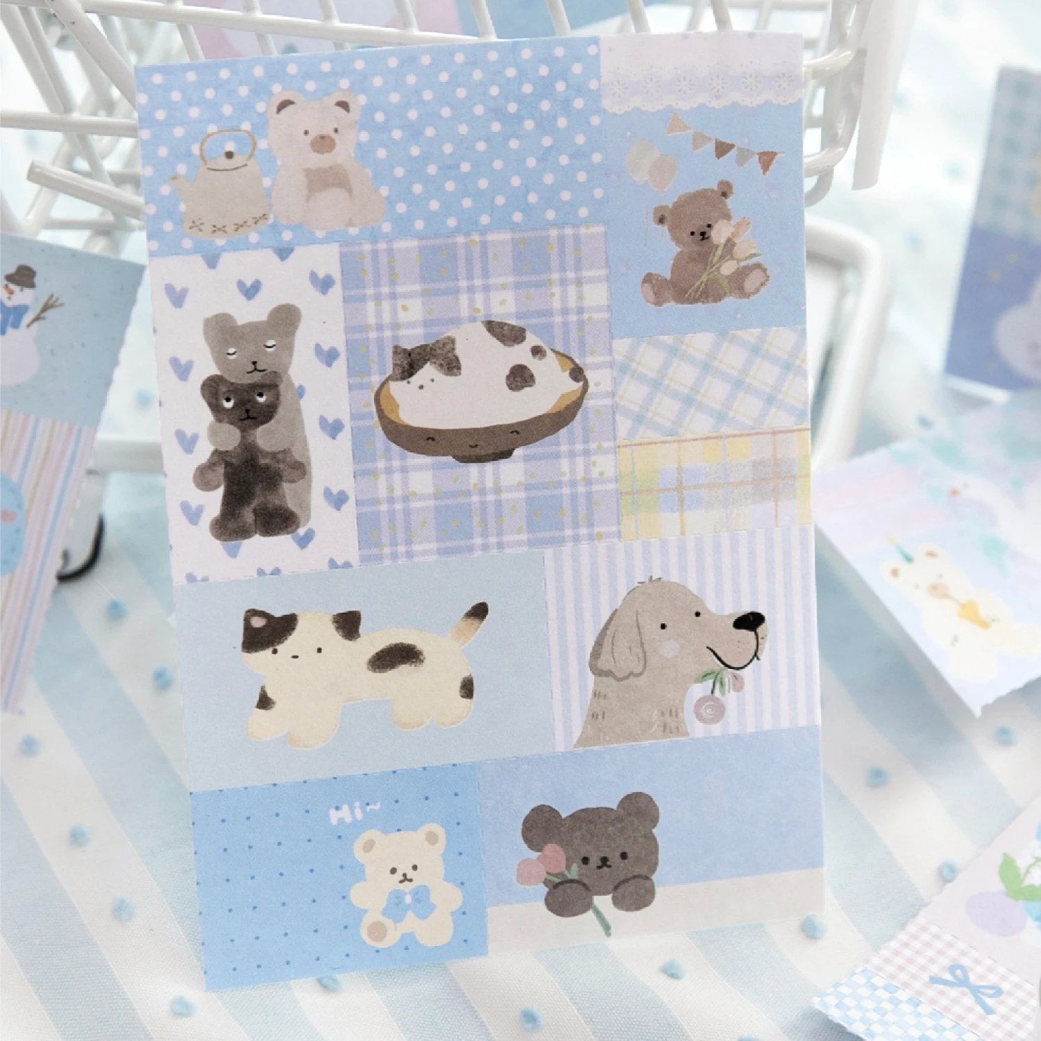 20pcs Kawaii Ins Cartoon Patchwork Pattern Notes DIY Scrapbooking Material Craft Paper School Office Stationery Supplies