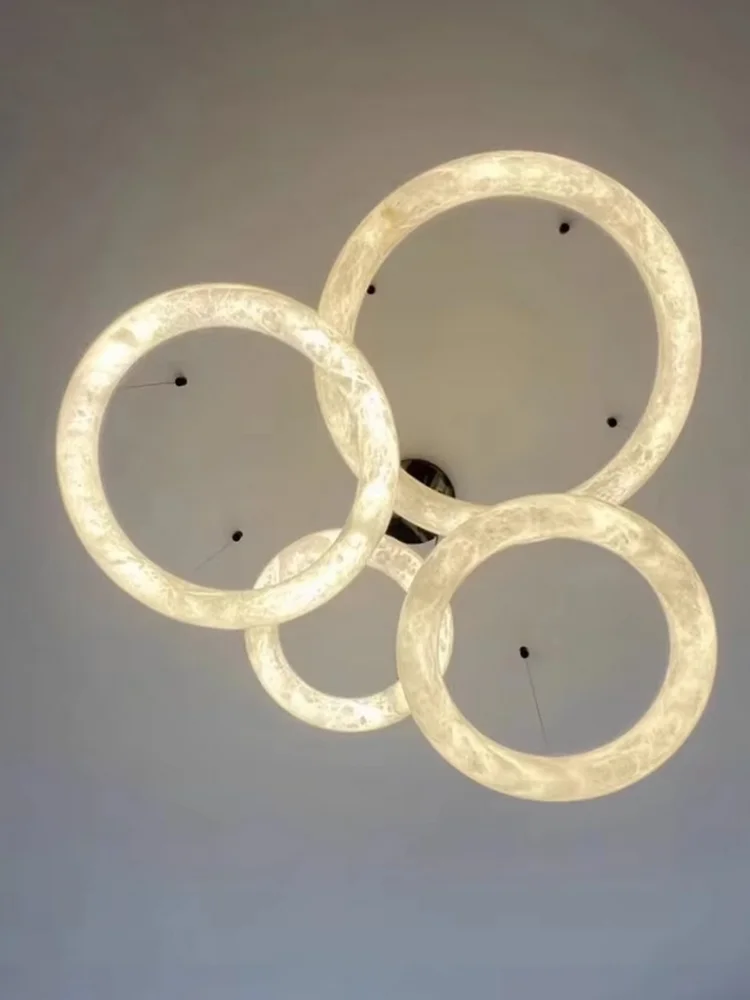 Minimalist LED Marble Collection Gold Chrome Ceiling Chandelier Lighting Lustre Suspension Luminaire Lampen For Living Room