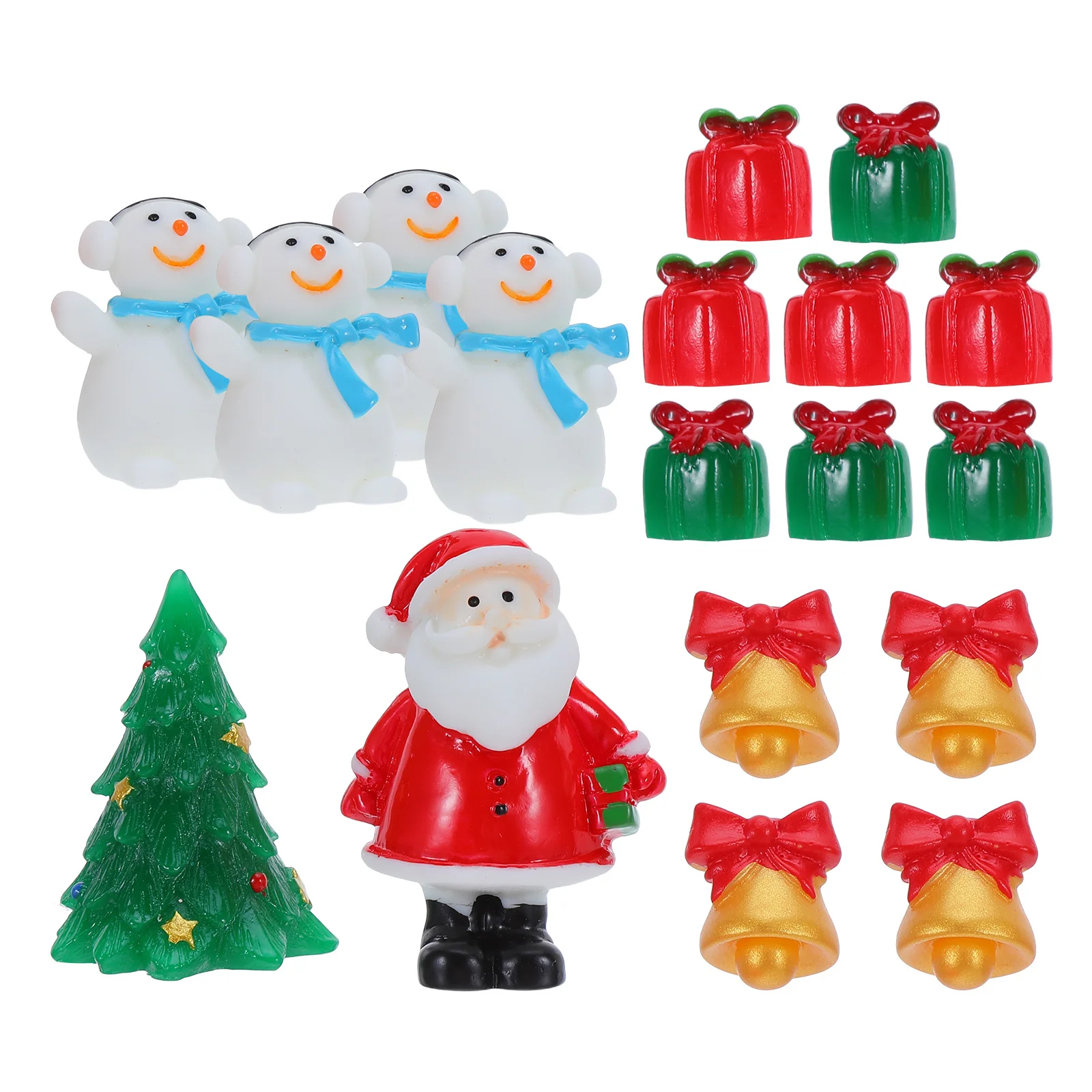 

1Set Christmas Micro Landscape Ornament Multi Function Resin Mini Figures Decor Set for Xmas Village Scene Indoor Outdoor