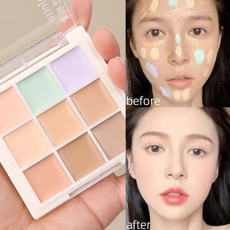 Face Make-up Concealer Palette Cream Moisturize Waterproof Covers Acne Dark Circles Brighten Contour Color Correction Concealer