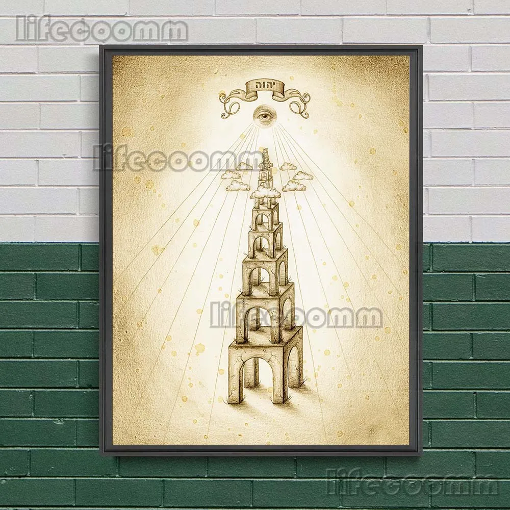 Apocalypse Of Digital Science Vintage Wall Art Canvas Painting Ancient Devil Belief And Modern Science Fiction Art Poster Print