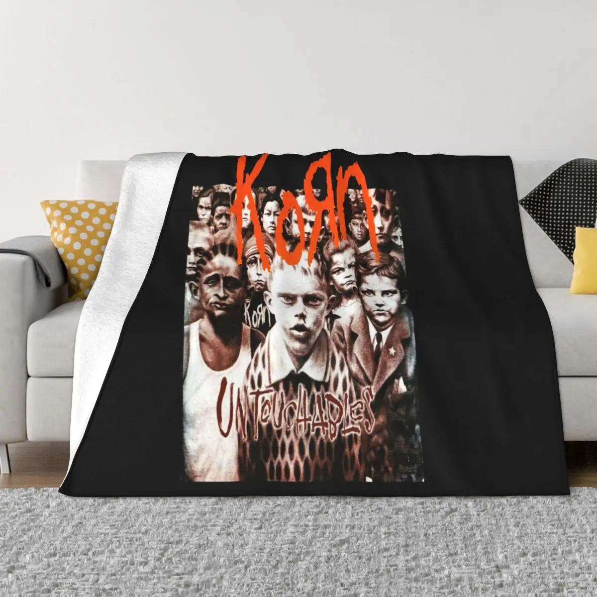 Korn Untouchables Tbreathing Valve Nu Metal Alternative Rock Mens Breathing Valve New Throw Blanket