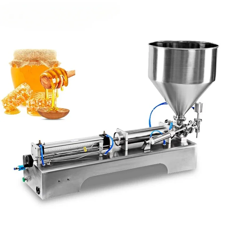 Semi-Automatic Filling Machine Paste Portable Manual Filling Machine Horizontal Miniature with Hopper