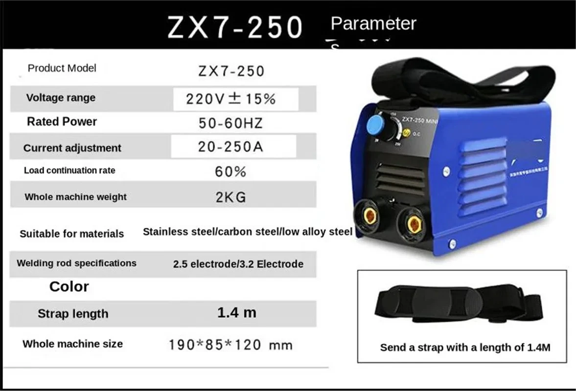 Imagem -05 - Igbt-mini Máquina de Solda Elétrica Portátil 220v 250 220v Totalmente Automático Cobre Completo Máquina de Solda Completa