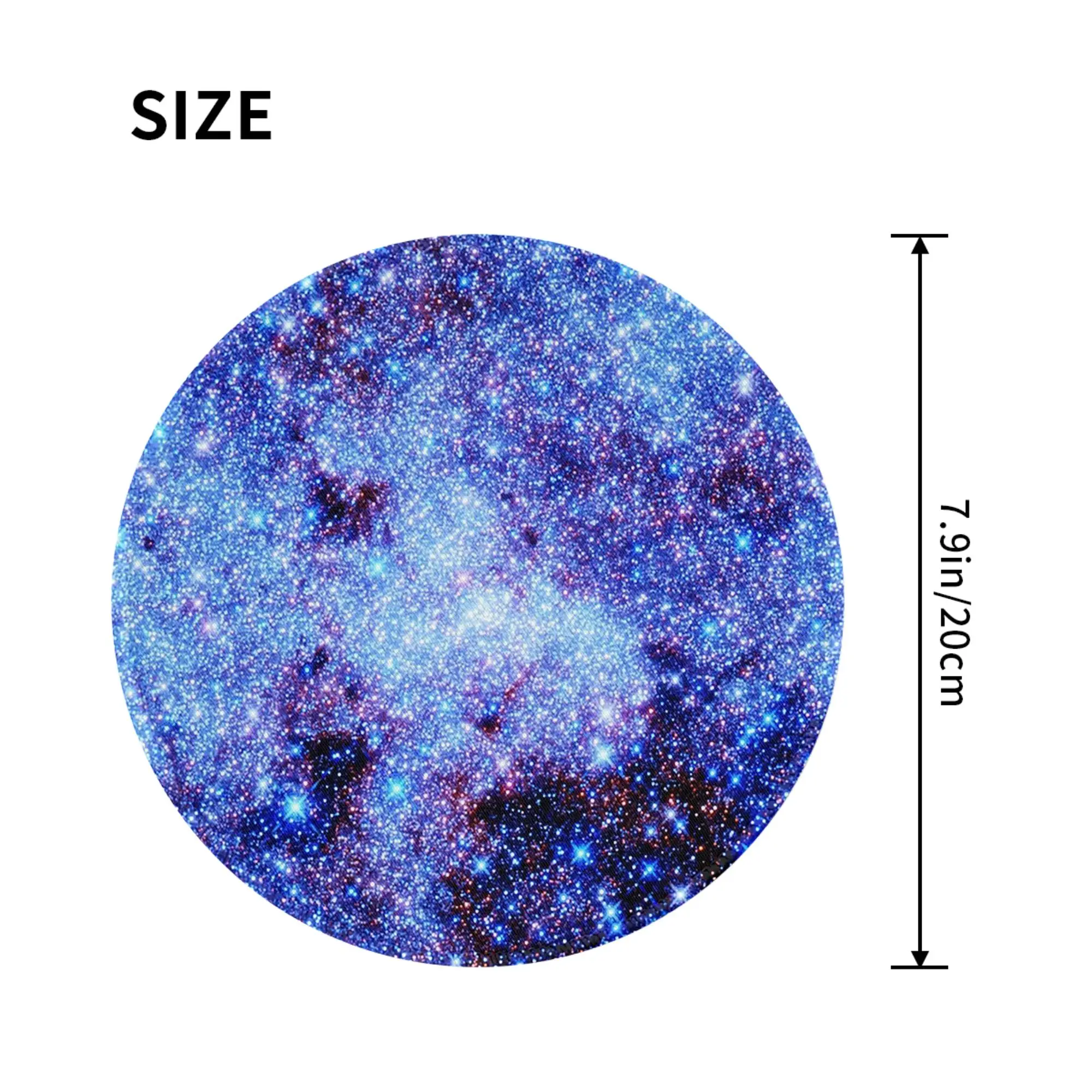 Galaxy Sparkle Stars Periwinkle Blue Mouse Pad Computer Keyboard Mouse Mat Gamer Laptop Desk Mat Office Accessories Table Mats