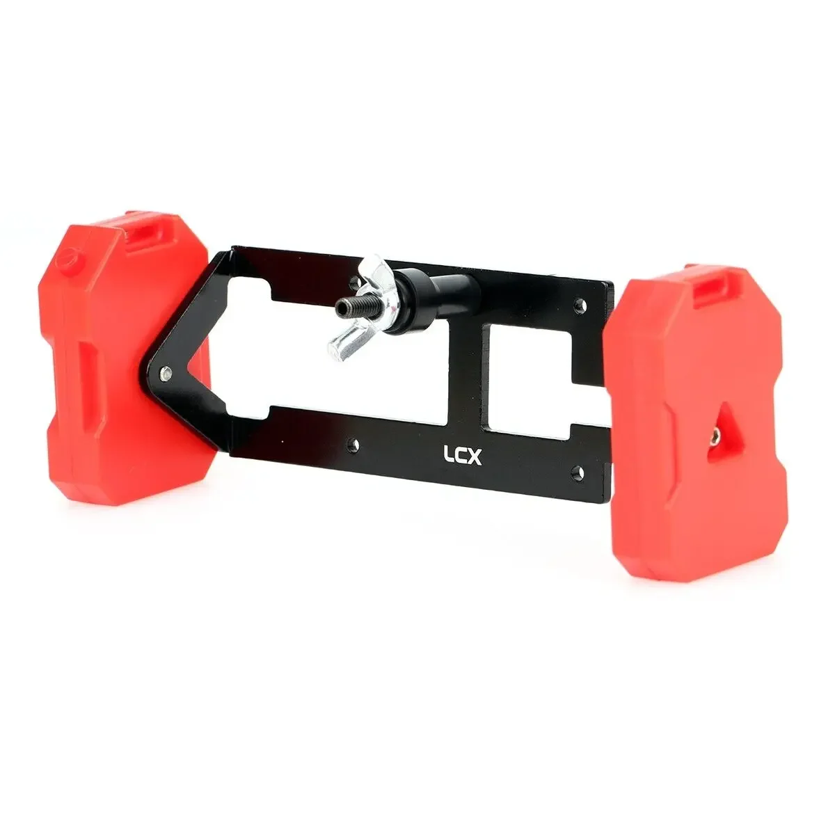 LCX Racing 1/10 RC Crawler Auto Reservewiel Rack Carrier met Schaal Brandstoftank voor TRX4 TRX6 SCX10 II III Gen8 Upgrades Accessoires