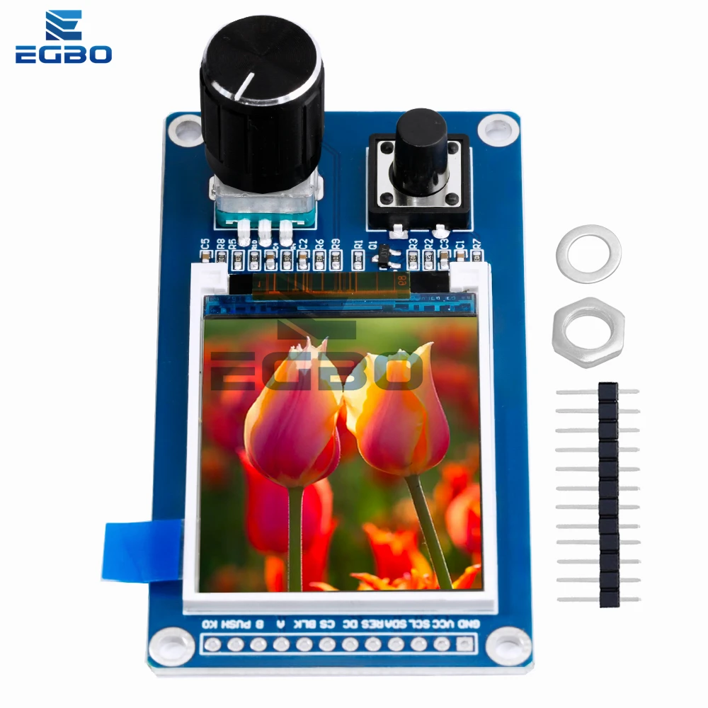 Produktbild von CYRENT OLED-Display & EC11 Drehgeber Kombimodul – 1,3/2,4 Cm, 128x160 Pixel, IIC, Blau – Für Arduino & Elektronikprojekte