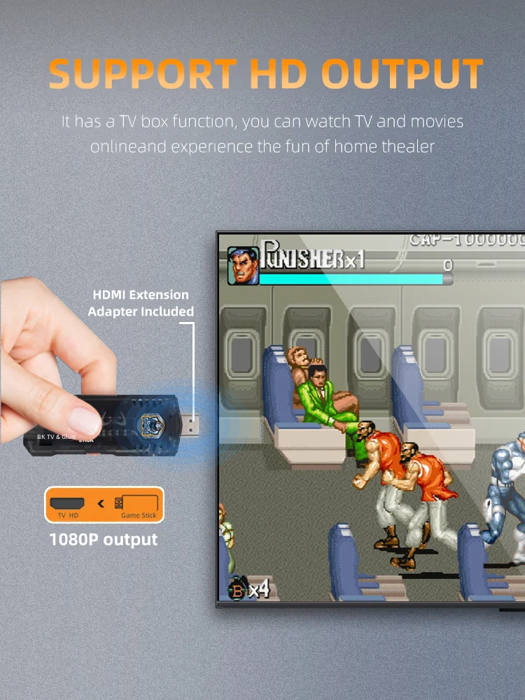 عصا ألعاب التلفزيون, 4K HDR, واي فاي, عصا تلفزيون النار, وحدة تحكم ألعاب قديمة لـ PS1, PSP, N64, GBA Emulator, صندوق تلفزيون أندرويد