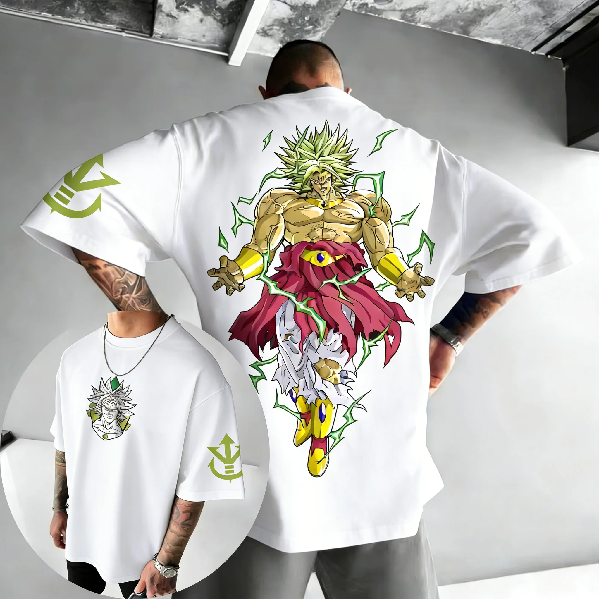 2026 Summer Dragon Ball Retro Pure Cotton Fitness T-shirt Men's Oversized Short-sleeved Family Unisex Children's Casual Shirt
