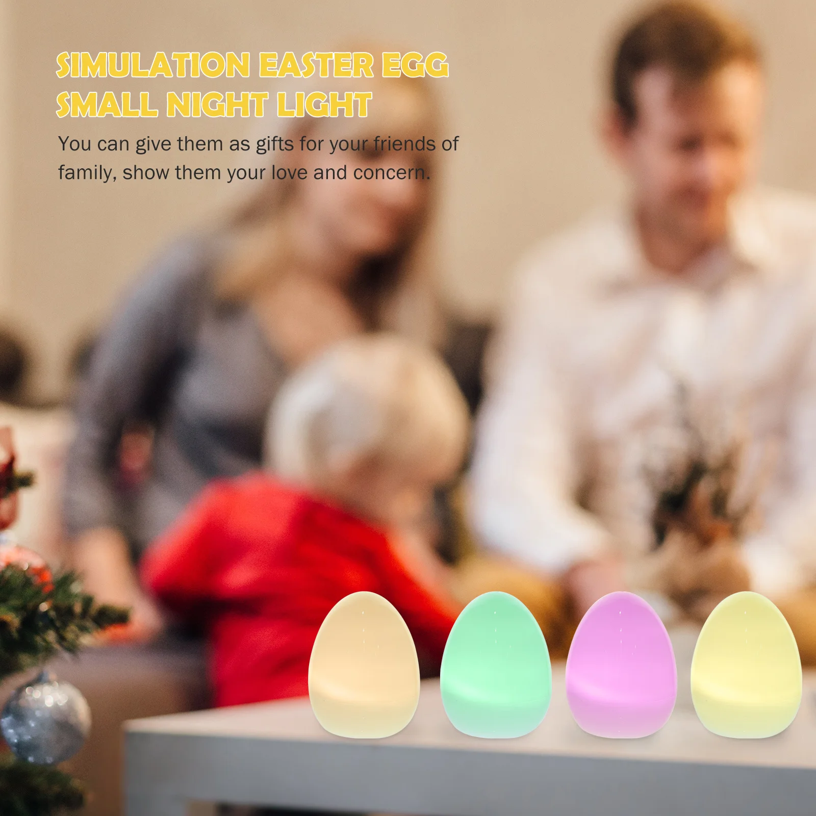 12 قطعة من أضواء الليل المزيفة على شكل بيضة، زينة LED ملونة لحفلات الهالوين وأعياد الميلاد وحفلات أعياد الميلاد وديكور المنزل #5