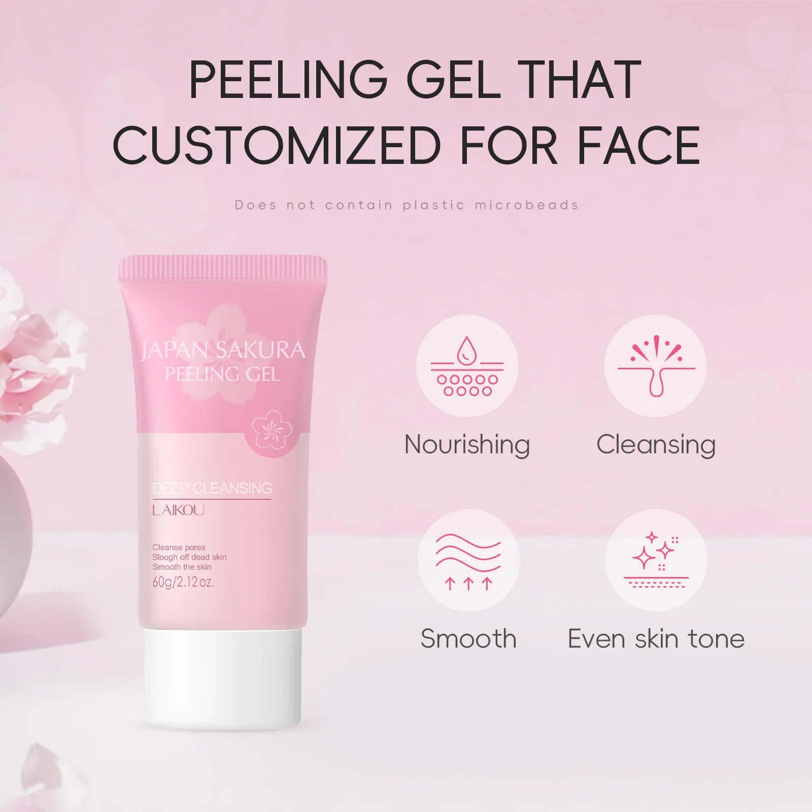 LAIKOU Sakura Face Peeling Gel Facial Exfoliation Cleans Pores Moisturizing Oil Control  Facial Scrub Skin Care 60g