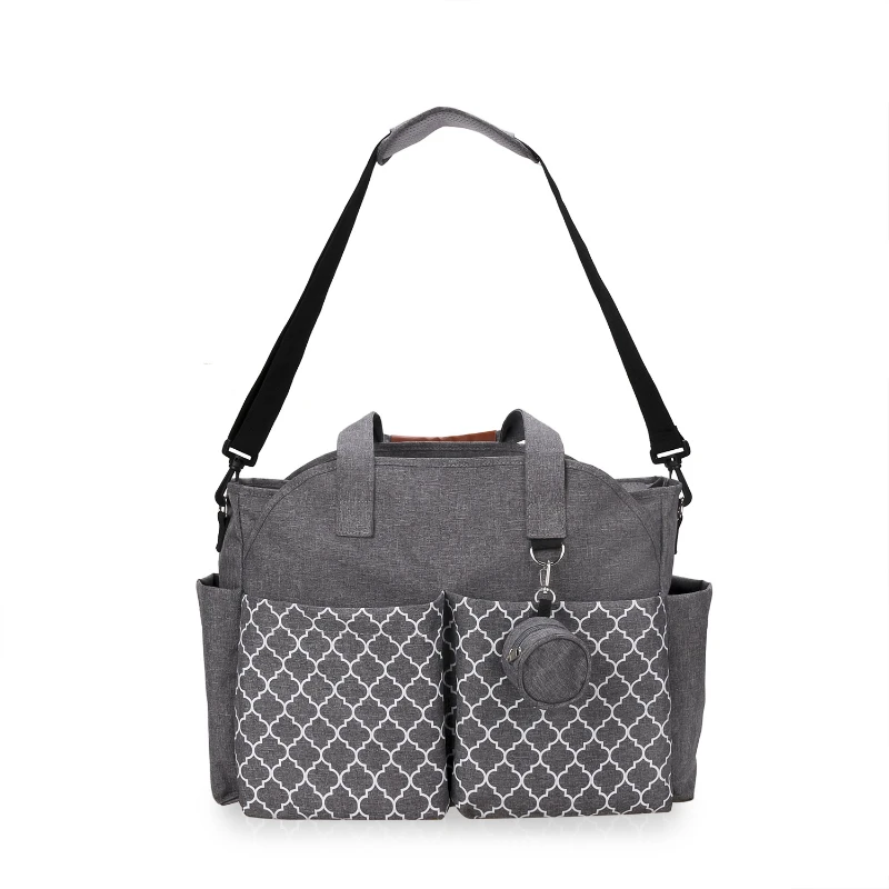 New Handheld One Shoulder Mommy Bag Printed Geometric Matching Nipple Bag for Mother and Baby Outdoor Mom's Bag