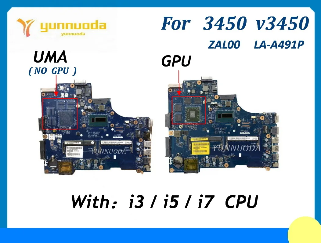 

ZAL00 LA-A491P для ноутбука Dell Latitude 3540 V3540, материнская плата с процессором I3 I5 I7 CN-0TXW71 0TXW71 UMA V2G, графический процессор, 100% тестирование g