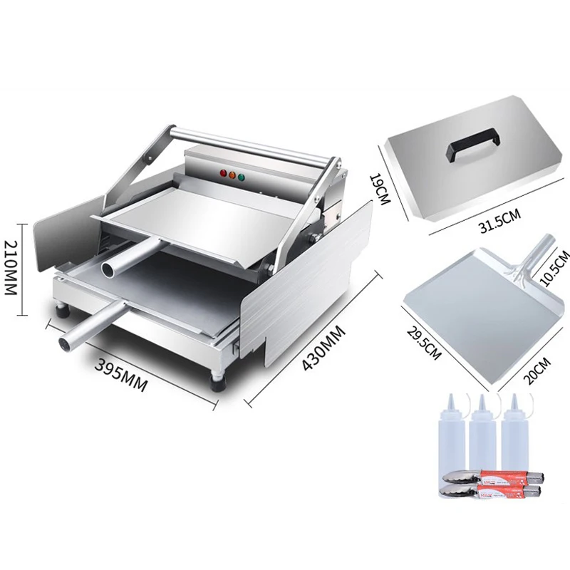 1KW Hamburger Machine Commercial Electric Bake Burger Maker Bread Grill Double Layer Batch Bun Toaster Heater With Timer