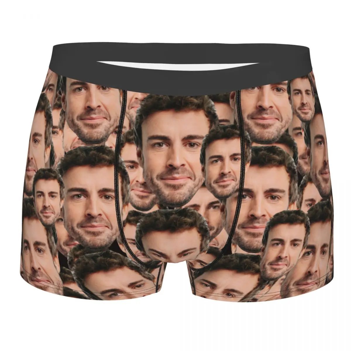 Fun Fernando Alonso Head Men Boxer Briefs Alonso Highly Breathable Underpants High Quality Print Shorts Gift Idea