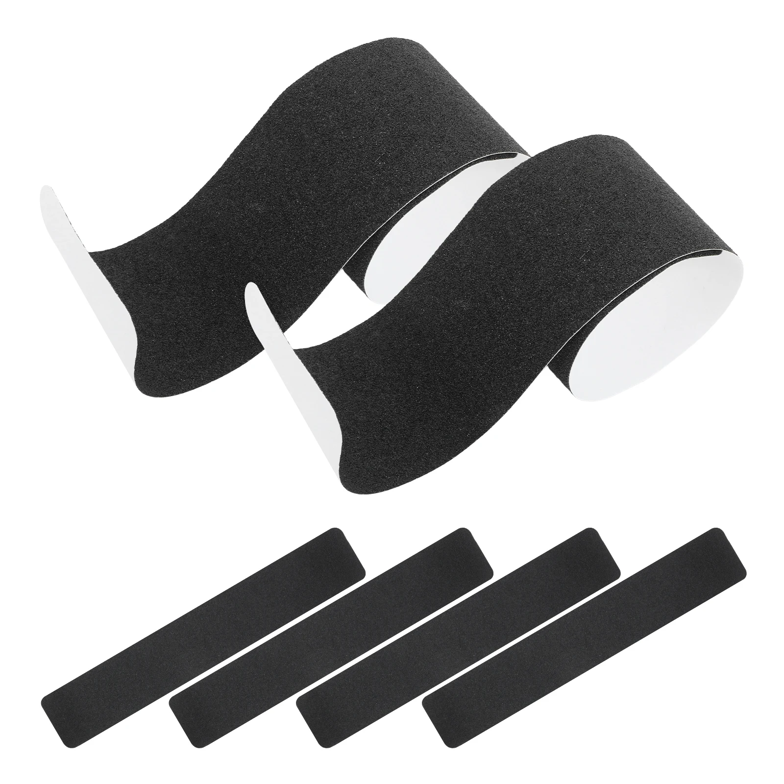 

6 Pcs Non-slip Tape Stair Treads Black Adhesive Shower Stickers Anti Skid Steps Outdoor Bathrooms Textured Grip