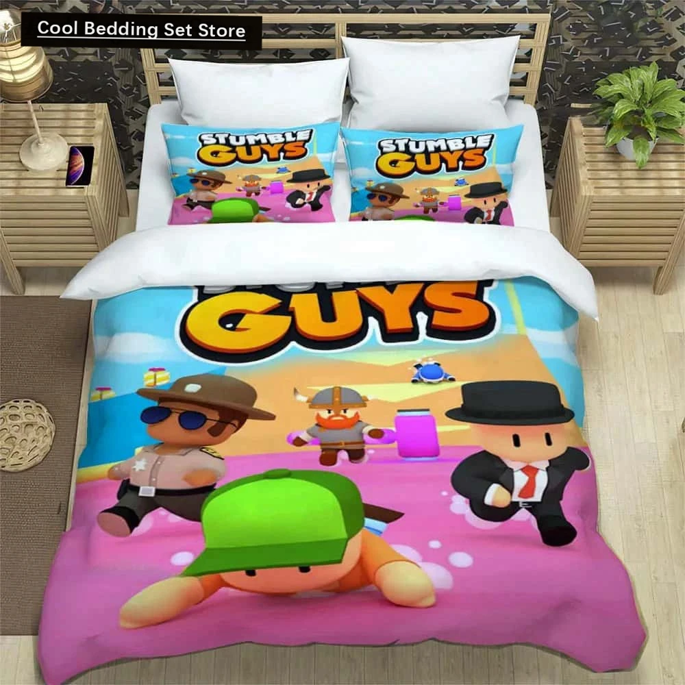 

3D Game Cartoon Stumble-guys Bedding Sets exquisite bed supplies set duvet cover comforter set Luxury Birthday Gift Home Textile