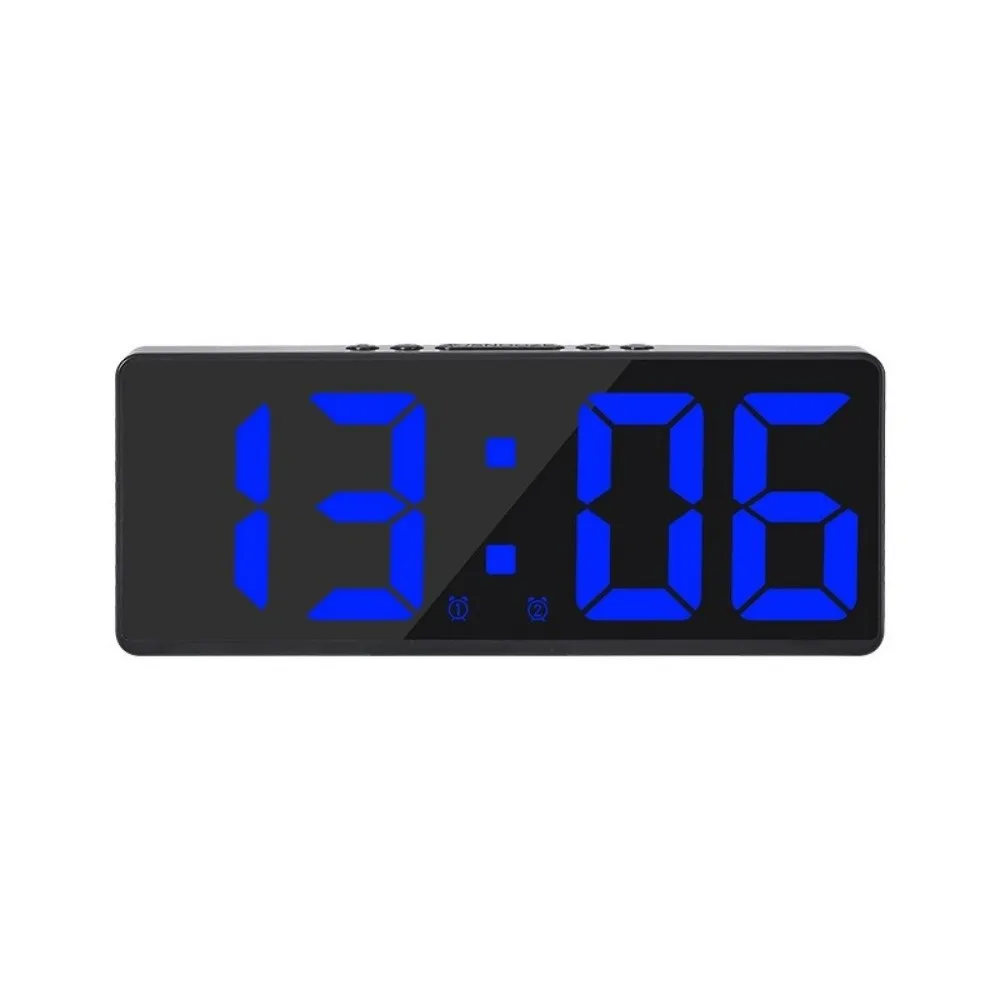 Temperature Display LED Digital Clock Large Number Calendar Function Electronic Clock Dual Alarms Nightlight Backlight