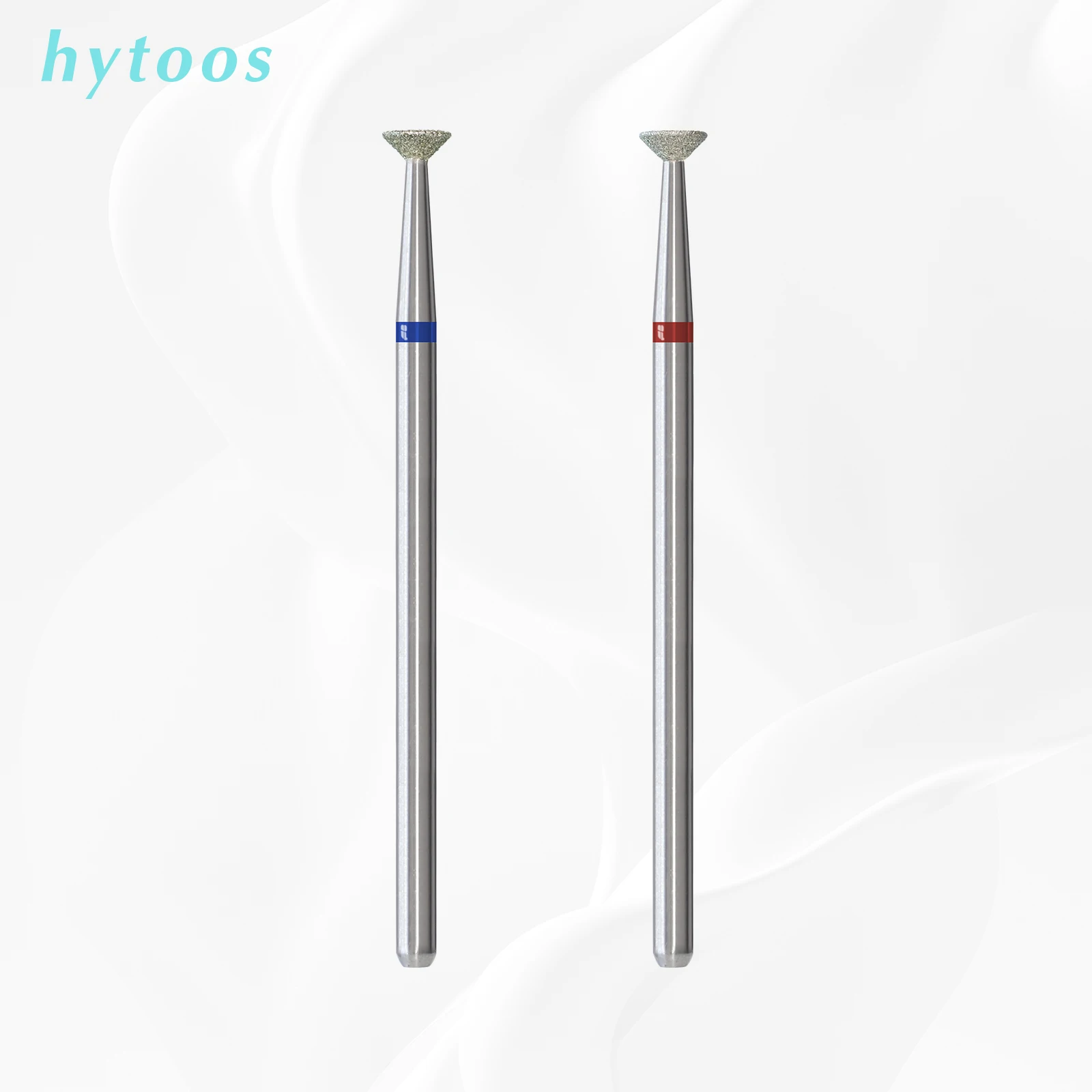 HYTOOS 4mm Invert Cone Diamond Nail Drill Bits Russian Cuticle Nail Bit Professional Safety Under Cleaner Tools for Dead Skin