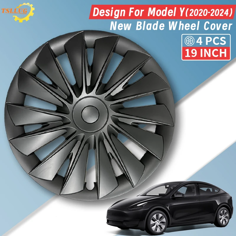 

4PCS 19 Inch HubCap for Tesla Model Y 2020-2024 18th Style Automobile Hubcap Replacement Wheels Cover Full Rim Accessories