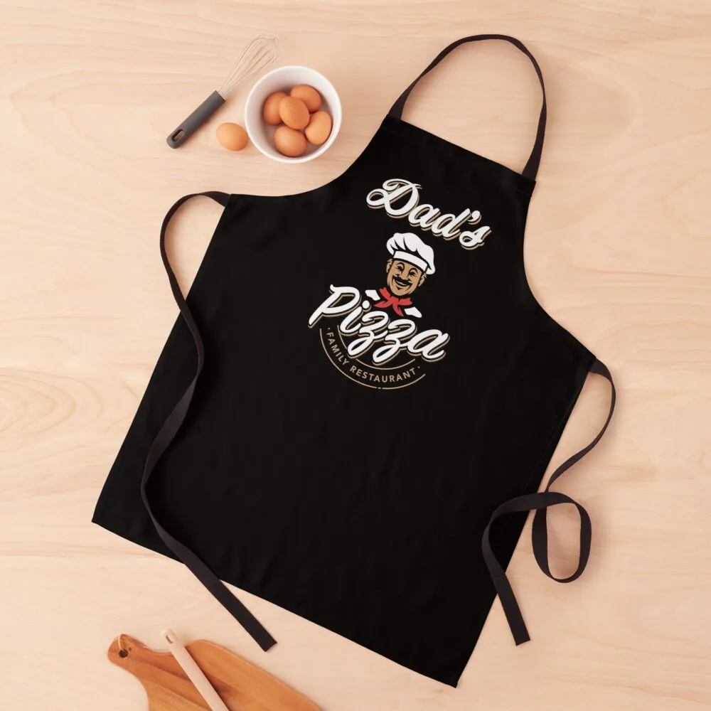 

Dad's Pizza - Family Restaurant Apron (Black) Apron long sleeve apron Kitchen things