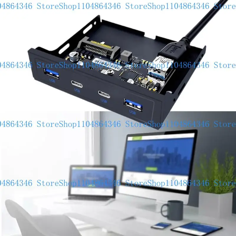 5ASD 19/20pin 3,5 "Pannello frontale USB floppy Bay 2 porta USB + 2 porta USB 3.2 5 Gbps