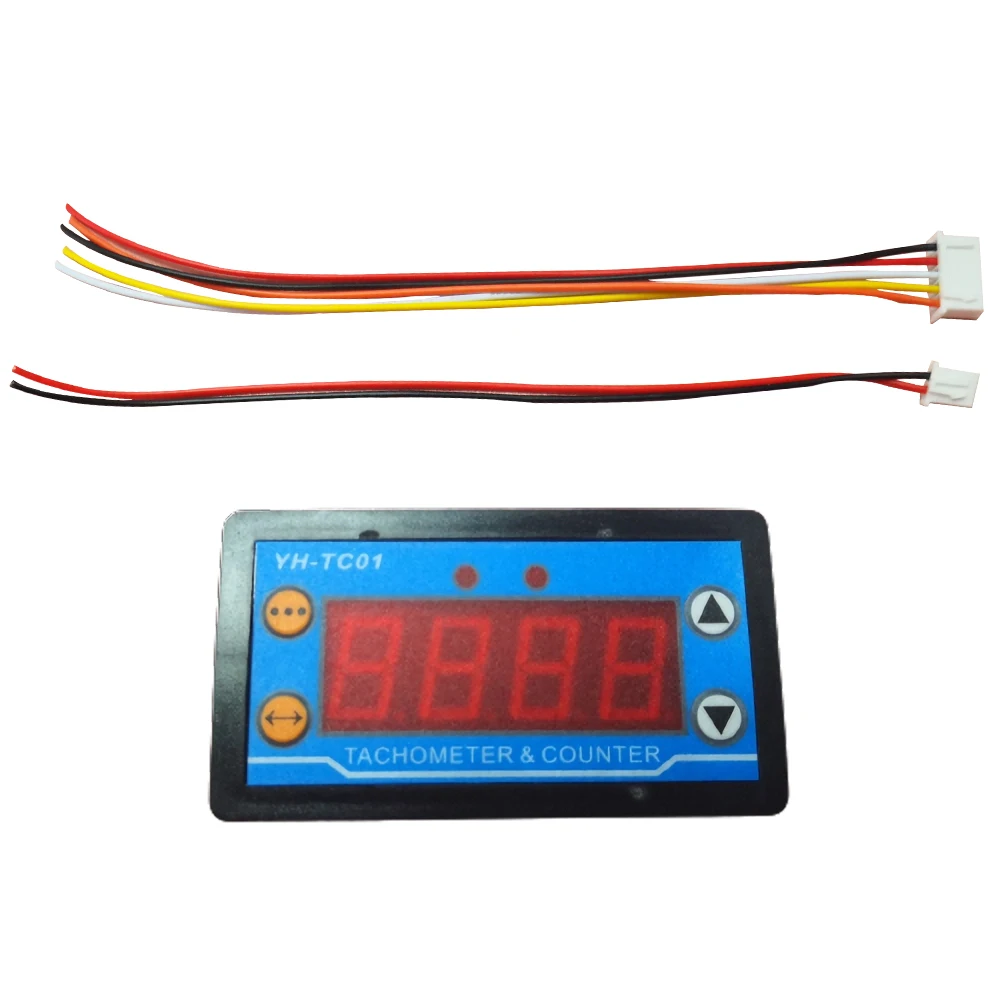 YH-TC01 DC 9-24V 5A Digital Tachometer 4 Bits High-Precision LED Speed Meter Hall Proximity Switch Sensor Motor Speed Meter