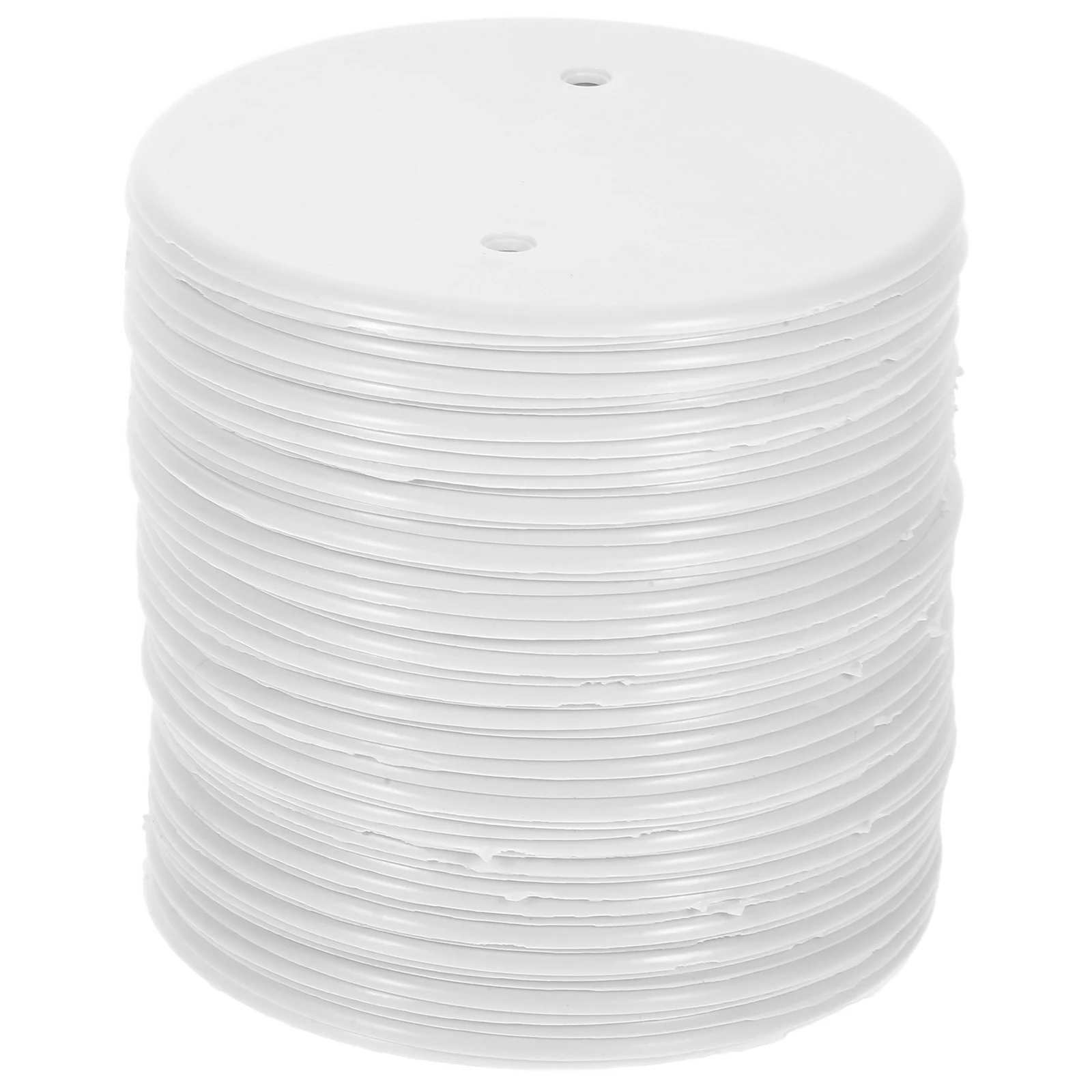 

50pcs Power Cord Protection Board Plate Cable Panel Round White PP Home Office Solar Lighting