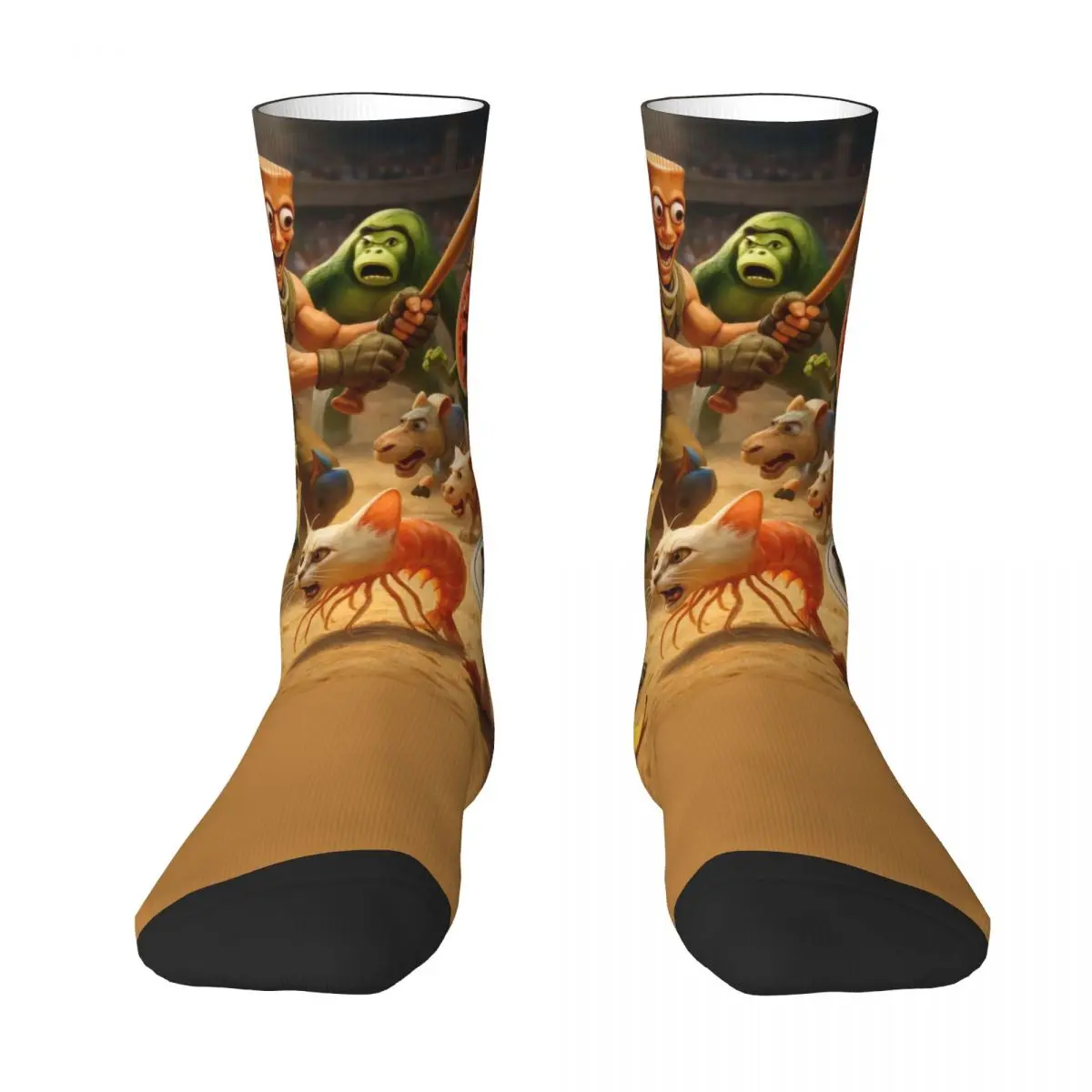 جوارب إيطالية ذات طابع Brainrot جوارب كورية للنساء والرجال جوارب ركوب الدراجات عالية الجودة تصميم شتوي جوارب غير قابلة للانزلاق #2