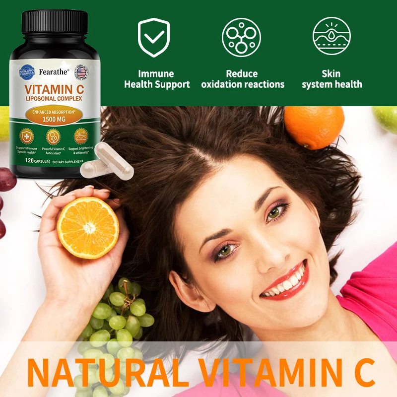 Vitamin C Liposomal Complex - Antioxidant, Highly Absorbable Vitamin C Ascorbic Acid, Supports Immune System & Collagen Health