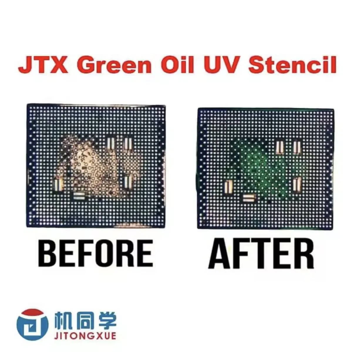 JTX GS-01 Universal Solder Mask Repair Kit -Green Oil UV Stencil Set for PA8-A16 MTK Qualcomm Hisilicon Samsung Chip PCB Repair