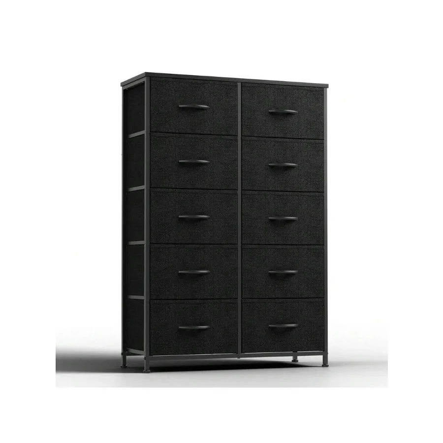 Sweetcrispy 10 Drawers Dresser For Bedroom, Modern Fabric Drawers Dresser Serie, Storage Chest Organizer Units, Storage Tower W