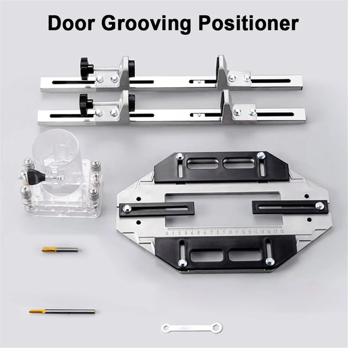 Woodworking Hole Drilling Guide for Wood Door Grooving - Multifunctional Hinge Holes Punching Locator