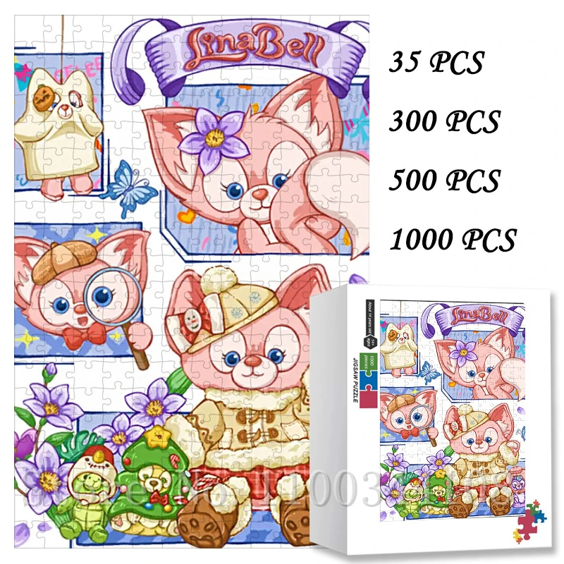 Disney Character Puzzles 35/300/500/1000 Pieces LinaBell Cartoon Jigsaw Puzzles for Children Handmade Toys & Hobbies