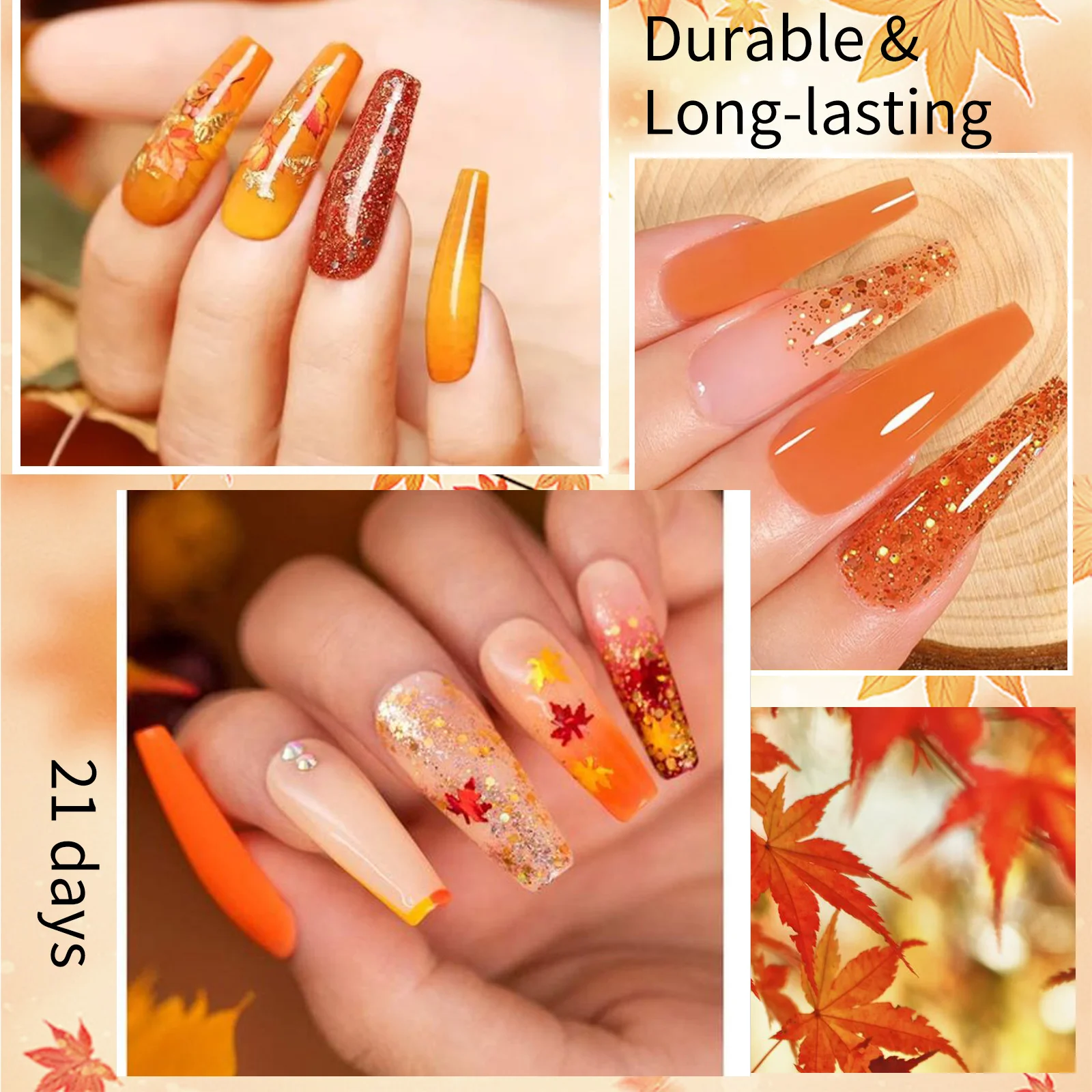 Dip-Puder-Nagelset, 4 Farben, Halloween-Tauchpulver-Flüssigkeitsset mit Basis/Decklack-Aktivator für Nagelkunst, Salon, DIY-Geschenk