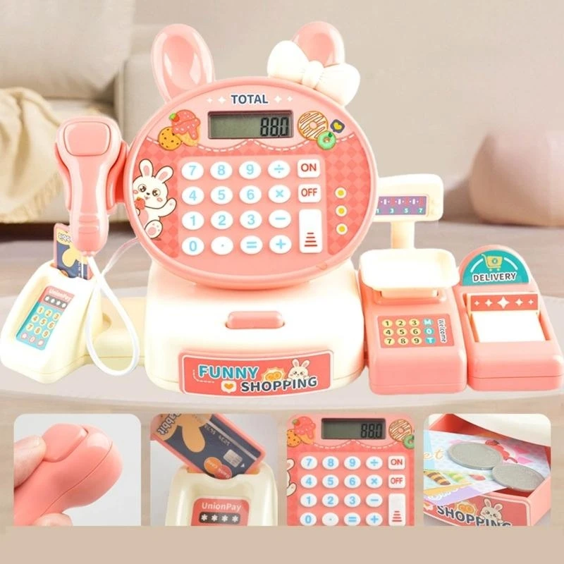 Shopping realistico finta giocate giocattolo giocattolo cassa cassa giocattolo gioco ruolo da banco supermercati Toy