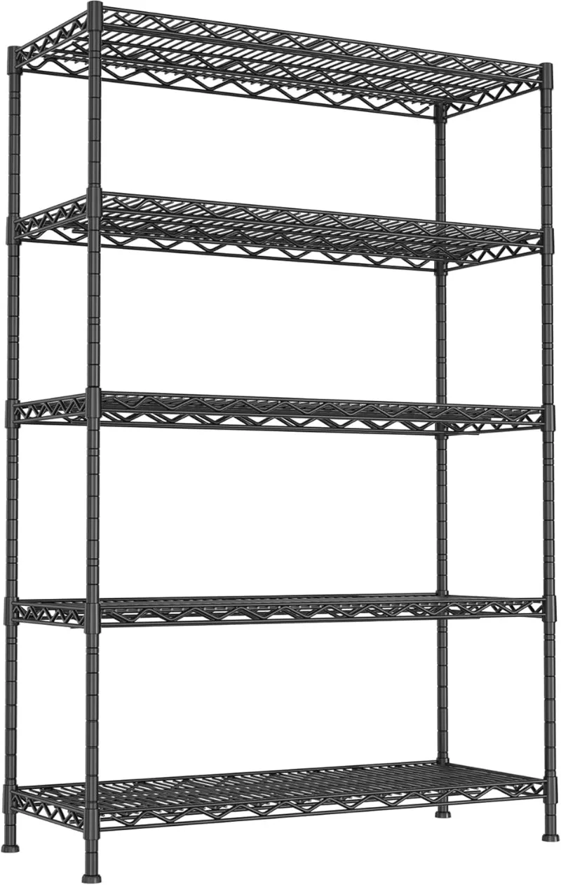 

5-Wire Shelving Metal Storage Rack Adjustable Shelves,17.7" D×47.3" W×72.3" H Standing Storage Shelf Units for Laundry