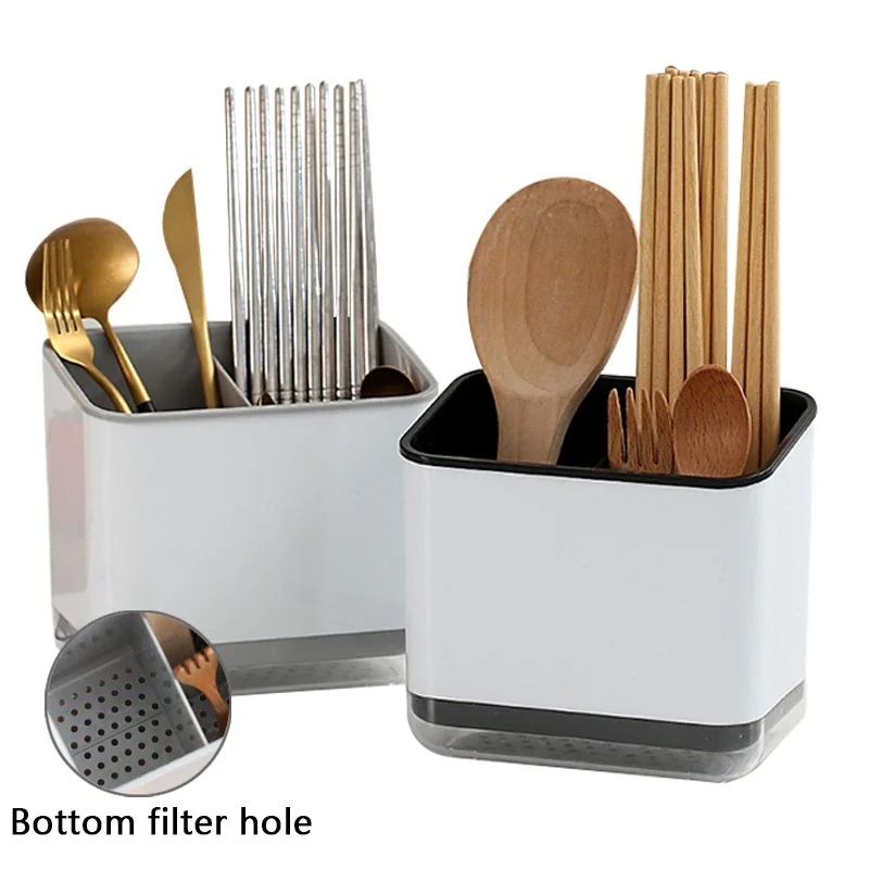 

Double Layer Detachable Chopsticks Cage Multifunctional Spoon Fork Holder Cutlery Organizer Kitchen Accessories Pink kitchen