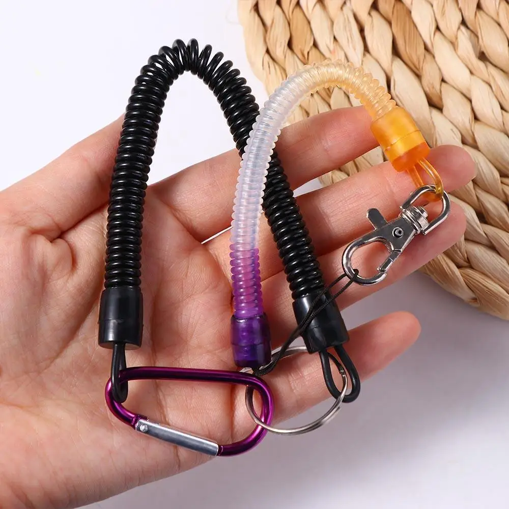

Security Gear Wrist Lanyards For Women Key Chains Spring Elastic Rope Anti-lost Phone Keychain Fishing Lanyards Spring Key Cord