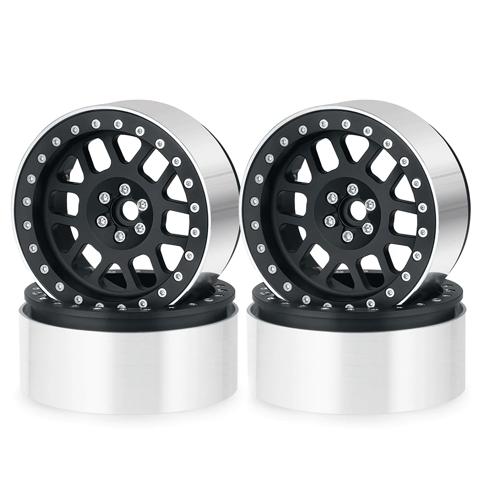 YEAHRUN 2.6 inch Aluminum Alloy Beadlock Wheel Rims Hubs Rubber Tyres Tires for Black Mamba Mud Swamp #10181-00 Upgrade Parts