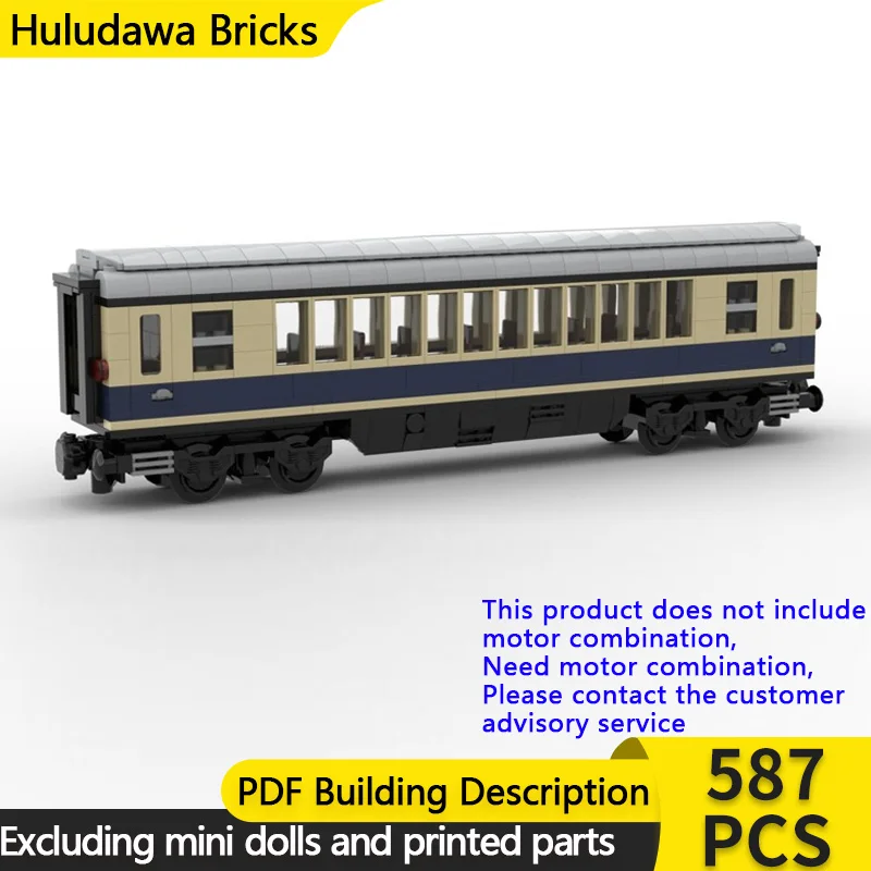 

City Car Model MOC Building Bricks Luxury Train Open Seating Wagon Modular Technology Gifts Holiday Assemble Children Toys Suit