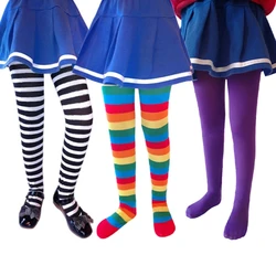 Halloween Cosplay bambini collant a righe calze neonati maschi ragazze collant natalizi bambini costumi da festa in maschera A2UB